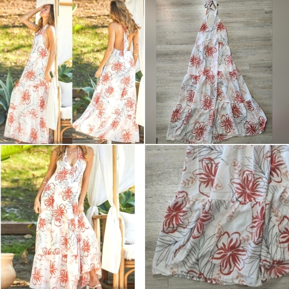 Halter Neck Flora Maxi Dress ✨️